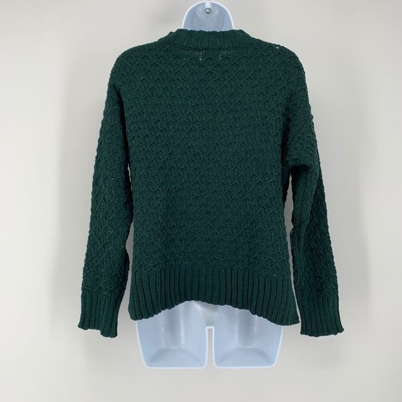 A New Day NWT Women's Green Crew Neck Chunky Knit Pullover Sweater Size XS - Picture 5 of 7